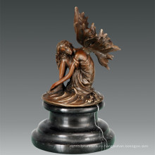 Мифология Бронзовая скульптура Цветочная фея Декор Латунная статуя TPE-809
